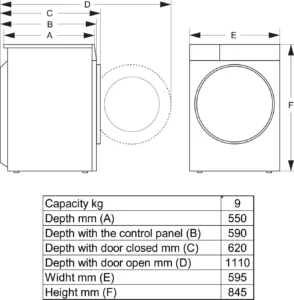 UPO Kondensoiva kuivausrumpu lämpöpumpulla K2U8DC Valkoinen