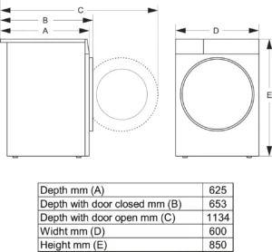 UPO Kondensoiva kuivausrumpu lämpöpumpulla T5NI92A Valkoinen